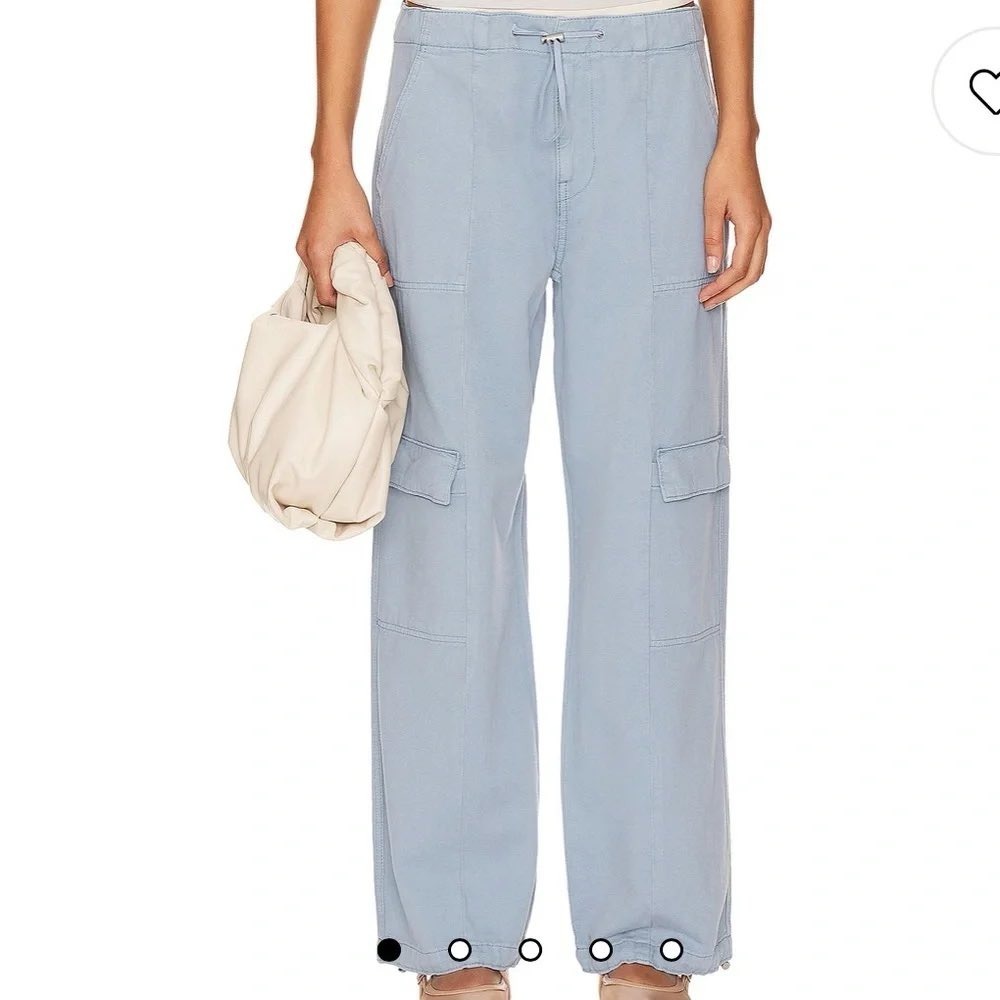 Hudson Drawstring Cargo Parachute Pant in Ashley Blue Women S Wide Leg Utility
